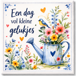 Tegeltje met spreuk – Een dag vol kleine gelukjes