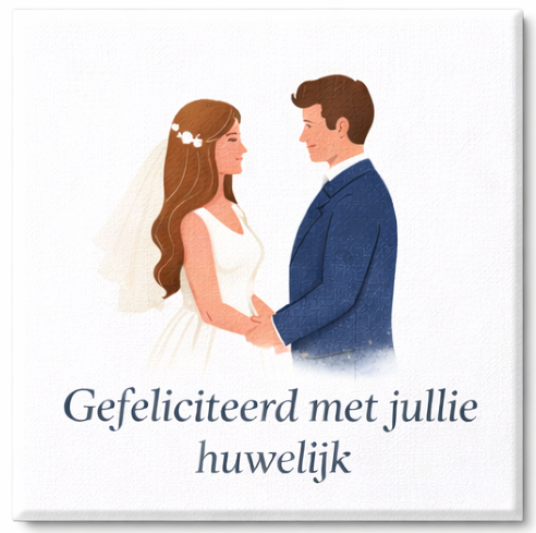 Huwelijks tegeltje – Gefeliciteerd met jullie huwelijk.
