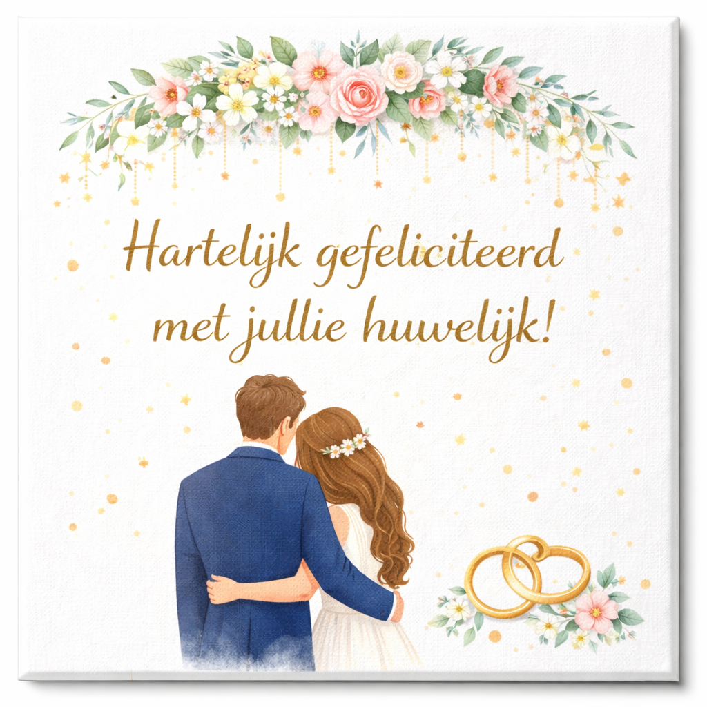 Huwelijks tegeltje – Hartelijk gefeliciteerd met jullie huwelijk