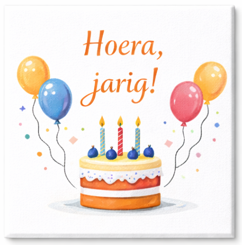 Verjaardags tegeltje Hoera jarig