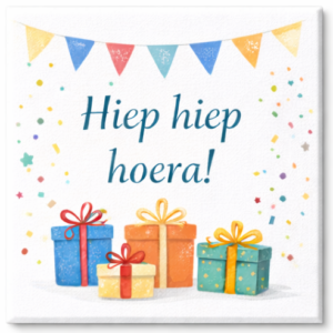 Verjaardags tegeltje Hiep hiep hoera