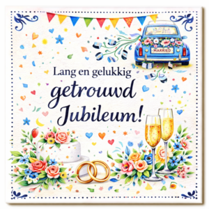 Huwelijks tegeltje – Jubileum met liefde en geluk