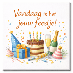 Verjaardags tegeltje Vandaag is het jouw feestje!