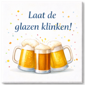 Verjaardags tegeltje laat de glazen klinken